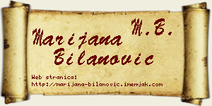 Marijana Bilanović vizit kartica
